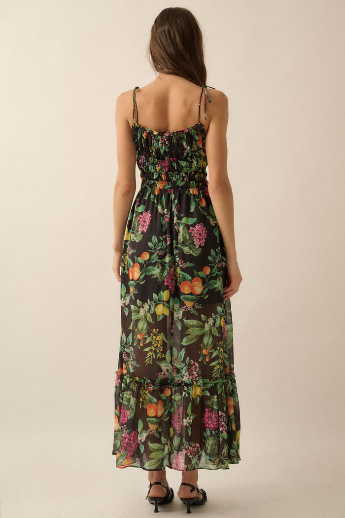 Luscious Life Fruit-Print Gathered Maxi Dress - ShopPromesa