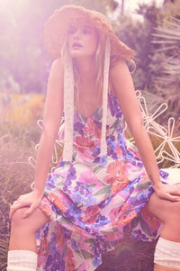 Lush Garden Floral Chiffon Open-Back Maxi Dress - ShopPromesa