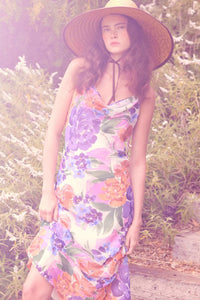 Living Lush Floral Chiffon Cowl-Neck Maxi Dress - ShopPromesa