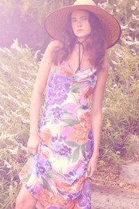 Living Lush Floral Chiffon Cowl-Neck Maxi Dress - ShopPromesa