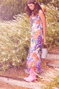 Living Lush Floral Chiffon Cowl-Neck Maxi Dress - ShopPromesa