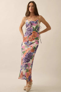 Living Lush Floral Chiffon Cowl-Neck Maxi Dress - ShopPromesa