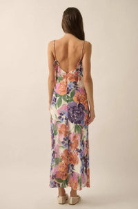 Living Lush Floral Chiffon Cowl-Neck Maxi Dress - ShopPromesa