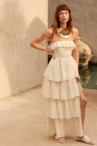 Tiers in Heaven Strapless Tiered Ruffle Maxi Dress - ShopPromesa