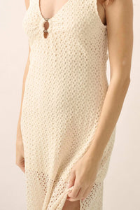 Chase the Sun Crochet Knit O-Ring Maxi Dress - ShopPromesa