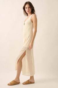 Chase the Sun Crochet Knit O-Ring Maxi Dress - ShopPromesa