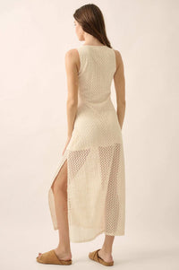 Chase the Sun Crochet Knit O-Ring Maxi Dress - ShopPromesa