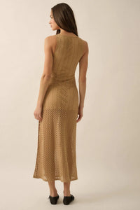 Chase the Sun Crochet Knit O-Ring Maxi Dress - ShopPromesa