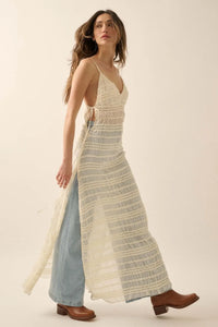 Careless Whisper Sheer Ruffled Chiffon Maxi Dress - ShopPromesa