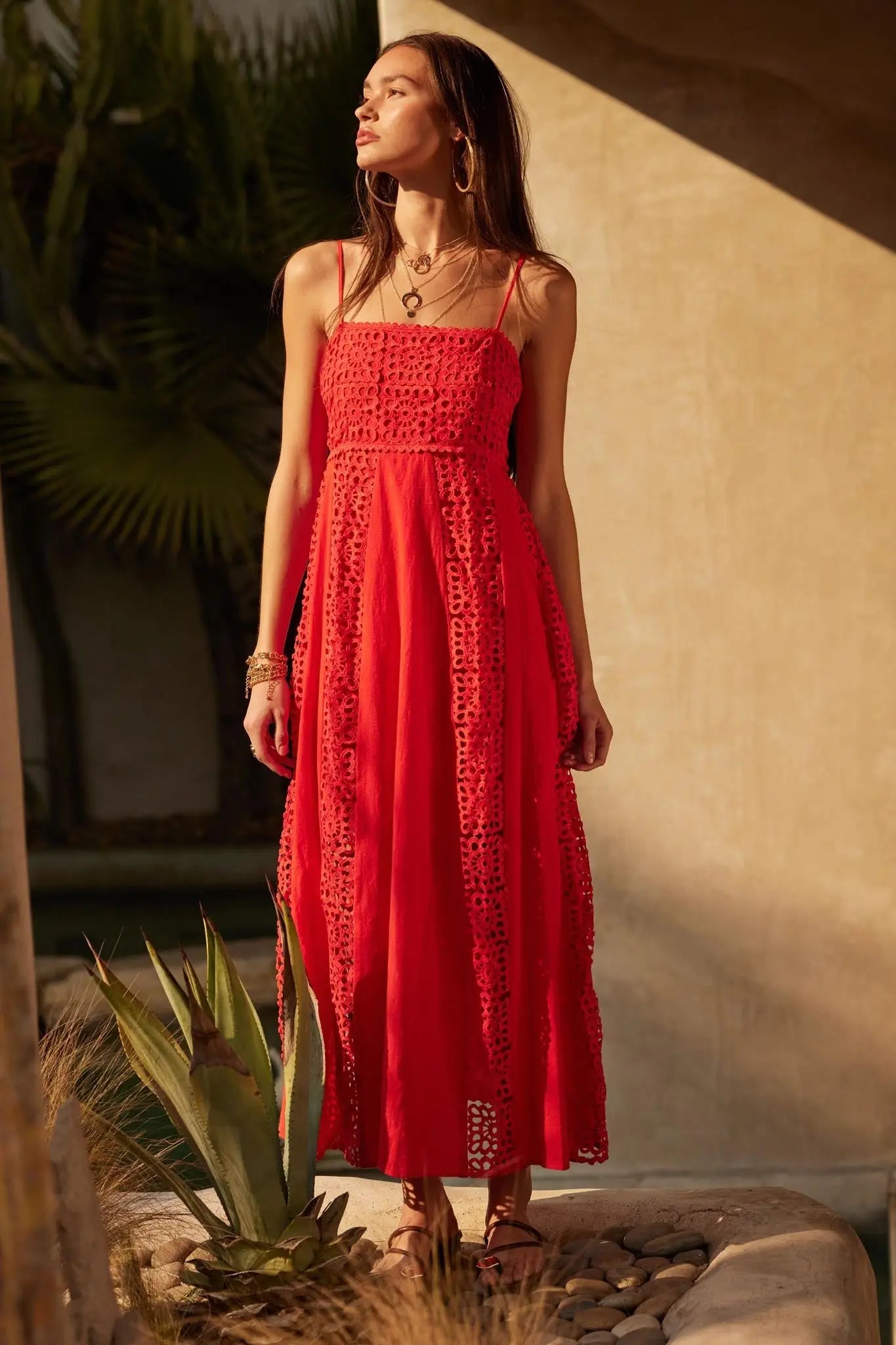 Beautiful Energy Lace-Inset High-Waist Maxi Dress - ShopPromesa