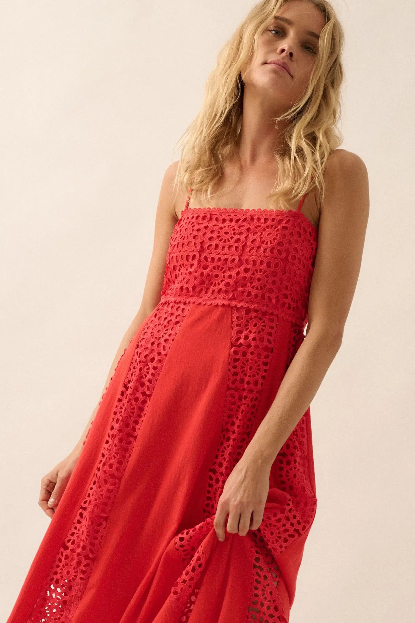 Beautiful Energy Lace-Inset High-Waist Maxi Dress - ShopPromesa