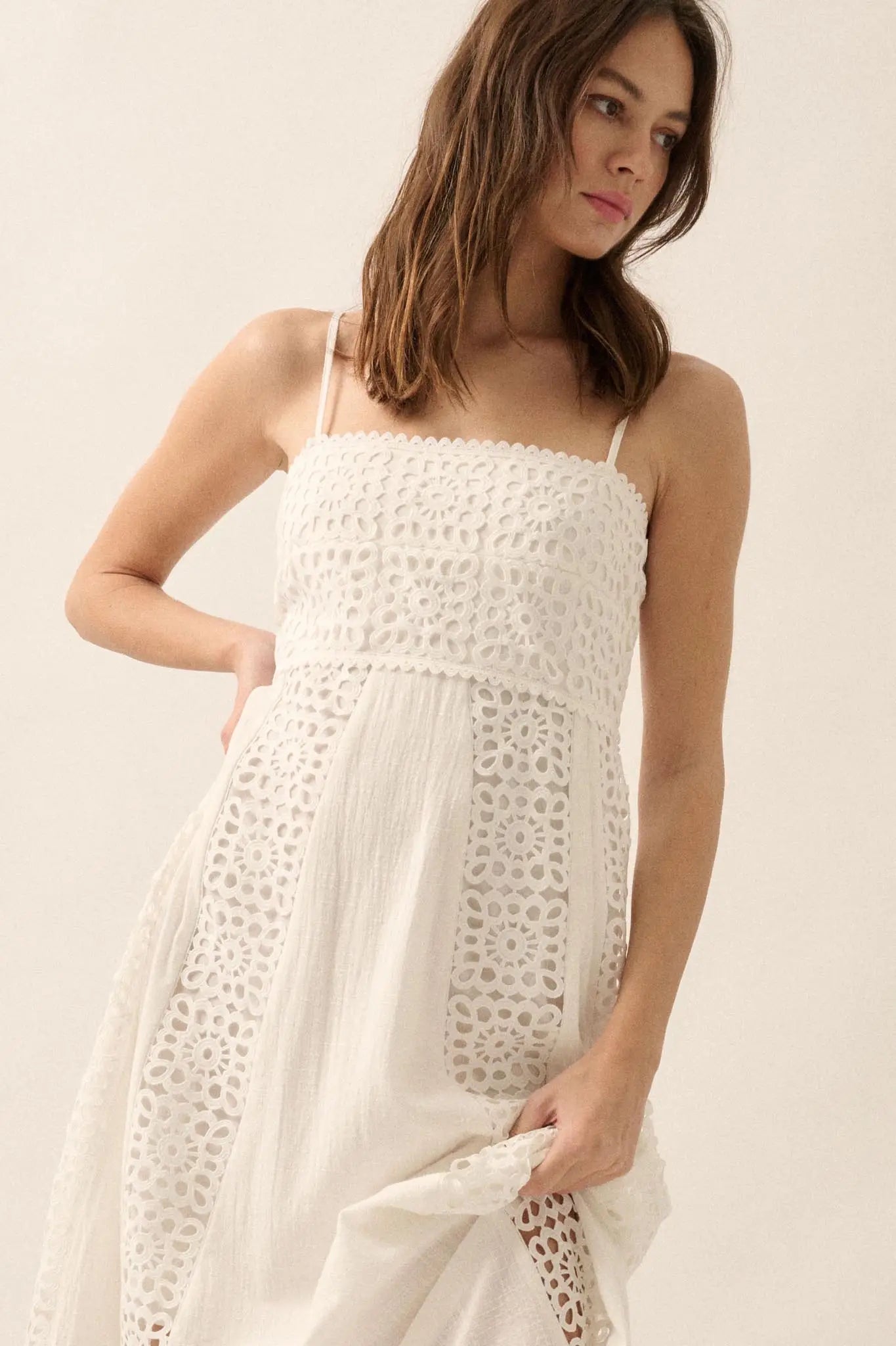 Beautiful Energy Lace-Inset High-Waist Maxi Dress - ShopPromesa