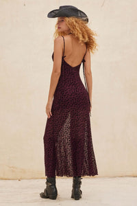 Wild Romance Leopard Mesh Cowl-Neck Maxi Dress - ShopPromesa