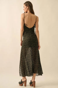 Wild Romance Leopard Mesh Cowl-Neck Maxi Dress - ShopPromesa