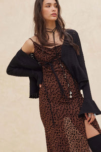 Wild Romance Leopard Mesh Cowl-Neck Maxi Dress - ShopPromesa