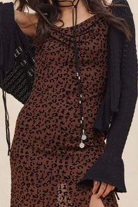 Wild Romance Leopard Mesh Cowl-Neck Maxi Dress - ShopPromesa