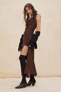 Wild Romance Leopard Mesh Cowl-Neck Maxi Dress - ShopPromesa