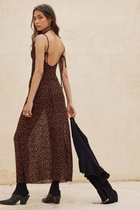 Wild Romance Leopard Mesh Cowl-Neck Maxi Dress - ShopPromesa