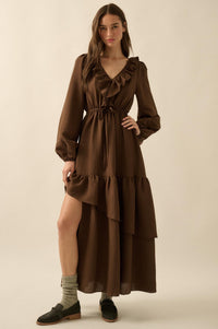 Longing for Love Ruffled Peasant Maxi Dress - ShopPromesa