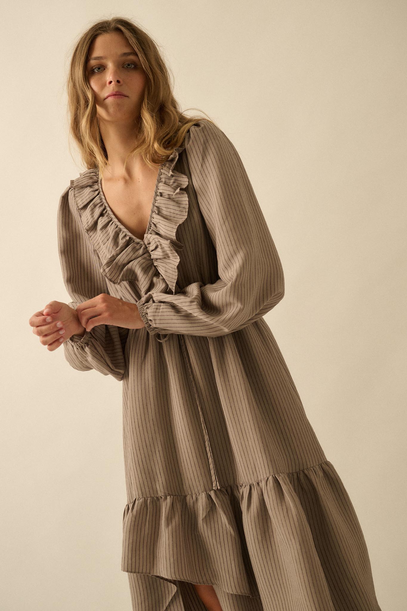 Longing for Love Ruffled Peasant Maxi Dress - ShopPromesa