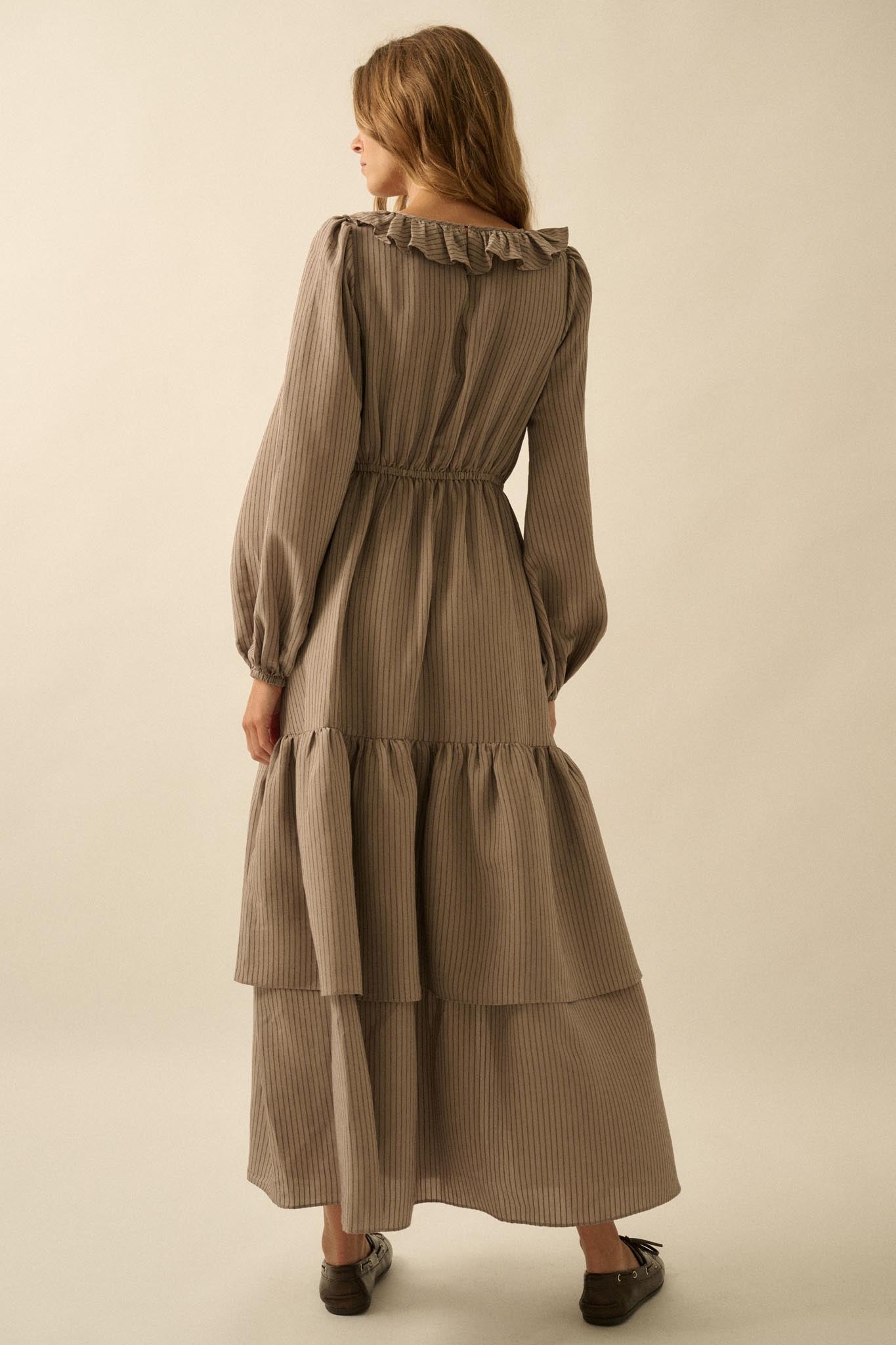 Longing for Love Ruffled Peasant Maxi Dress - ShopPromesa