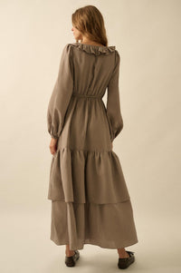 Longing for Love Ruffled Peasant Maxi Dress - ShopPromesa