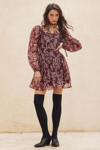 Flowering Grace Floral Organza Peplum Mini Dress - ShopPromesa