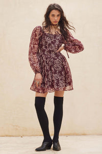 Flowering Grace Floral Organza Peplum Mini Dress - ShopPromesa