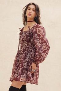 Flowering Grace Floral Organza Peplum Mini Dress - ShopPromesa