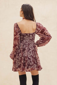 Flowering Grace Floral Organza Peplum Mini Dress - ShopPromesa