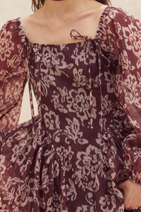 Flowering Grace Floral Organza Peplum Mini Dress - ShopPromesa