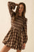 Together Again Plaid Detachable-Sleeve Mini Dress - ShopPromesa