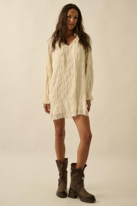 Gentle Whisper Raw-Edge Chiffon Ruffled Mini Dress - ShopPromesa