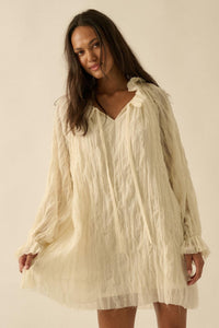 Gentle Whisper Raw-Edge Chiffon Ruffled Mini Dress - ShopPromesa