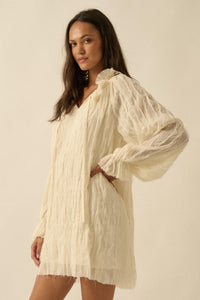 Gentle Whisper Raw-Edge Chiffon Ruffled Mini Dress - ShopPromesa