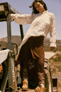 Gentle Whisper Raw-Edge Chiffon Ruffled Mini Dress - ShopPromesa