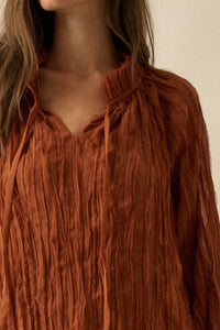 Gentle Whisper Raw-Edge Chiffon Ruffled Mini Dress - ShopPromesa