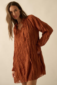 Gentle Whisper Raw-Edge Chiffon Ruffled Mini Dress - ShopPromesa