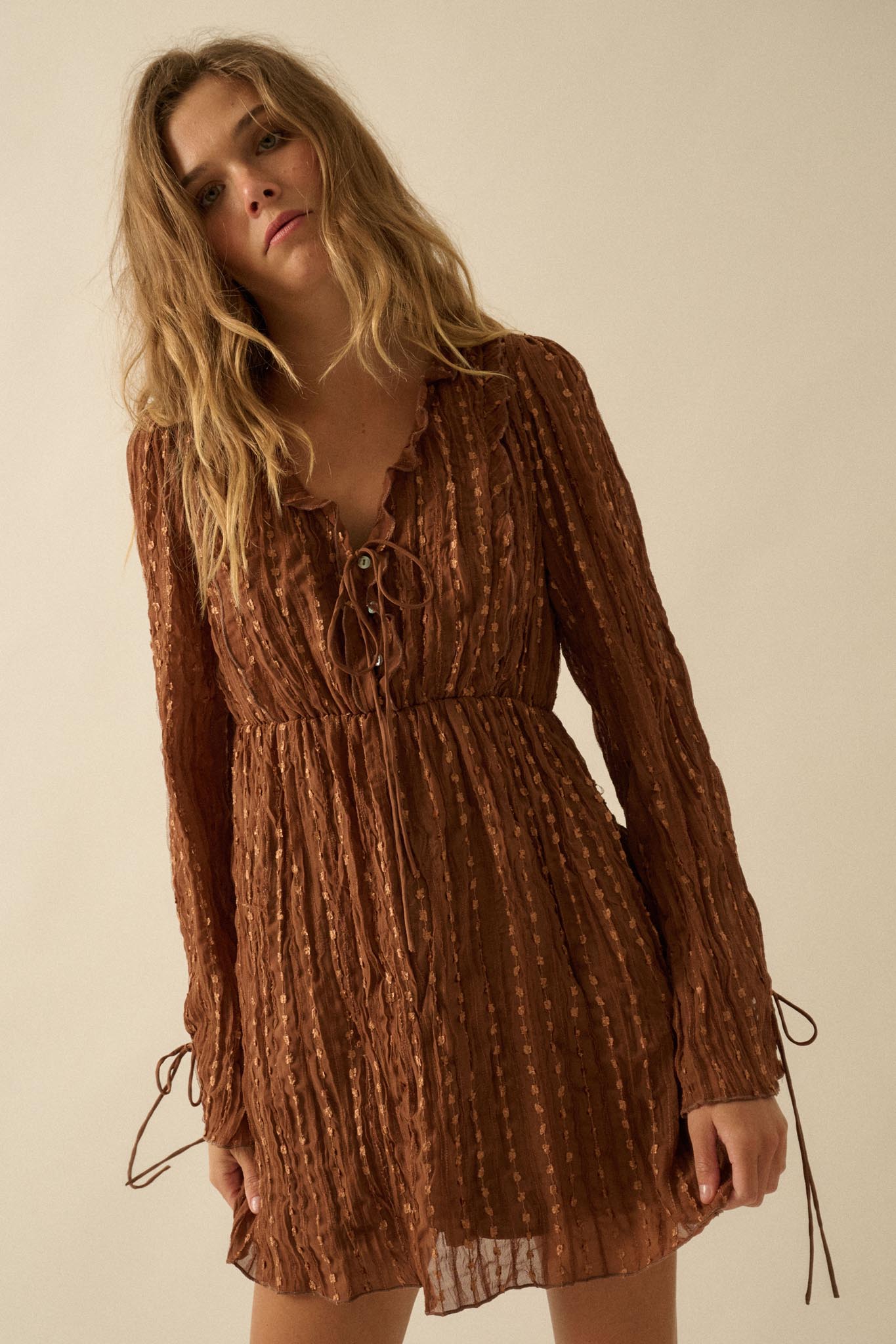 Angelic Beauty Embroidered Chiffon Mini Dress - ShopPromesa