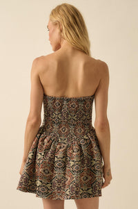 Whole New World Tapestry Strapless Mini Dress - ShopPromesa