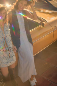 Kiss the Sky Denim Halter Handkerchief Maxi Dress - ShopPromesa