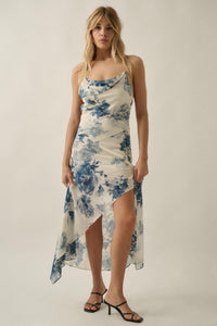 Elegant Beauty Floral Chiffon Open-Back Maxi Dress - ShopPromesa