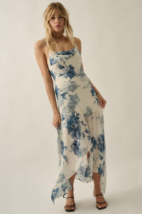 Elegant Beauty Floral Chiffon Open-Back Maxi Dress - ShopPromesa