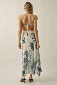 Elegant Beauty Floral Chiffon Open-Back Maxi Dress - ShopPromesa