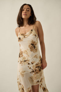 Elegant Beauty Floral Chiffon Open-Back Maxi Dress - ShopPromesa