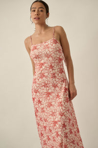 Lilies Bloom Floral Mesh Cami Midi Dress - ShopPromesa
