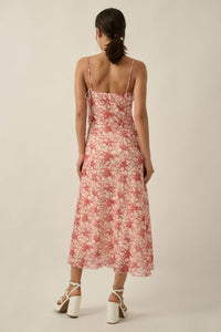 Lilies Bloom Floral Mesh Cami Midi Dress - ShopPromesa