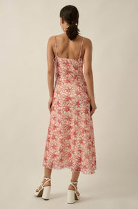 Lilies Bloom Floral Mesh Cami Midi Dress - ShopPromesa