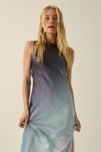 Glow Up Ombre Satin Cowl-Back Maxi Dress - ShopPromesa