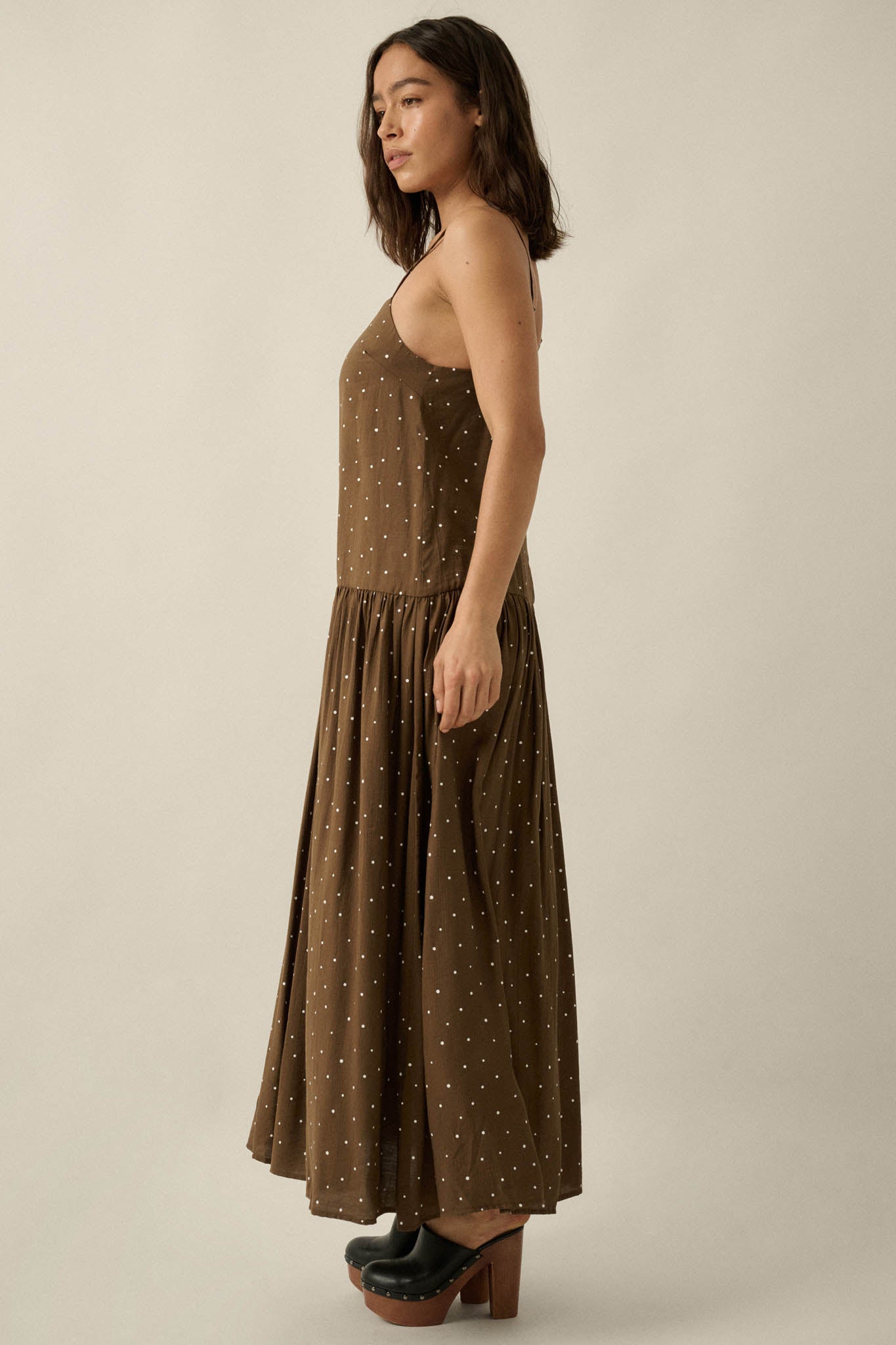 Sweet Spot Polka Dot Drop-Waist Cami Maxi Dress - ShopPromesa